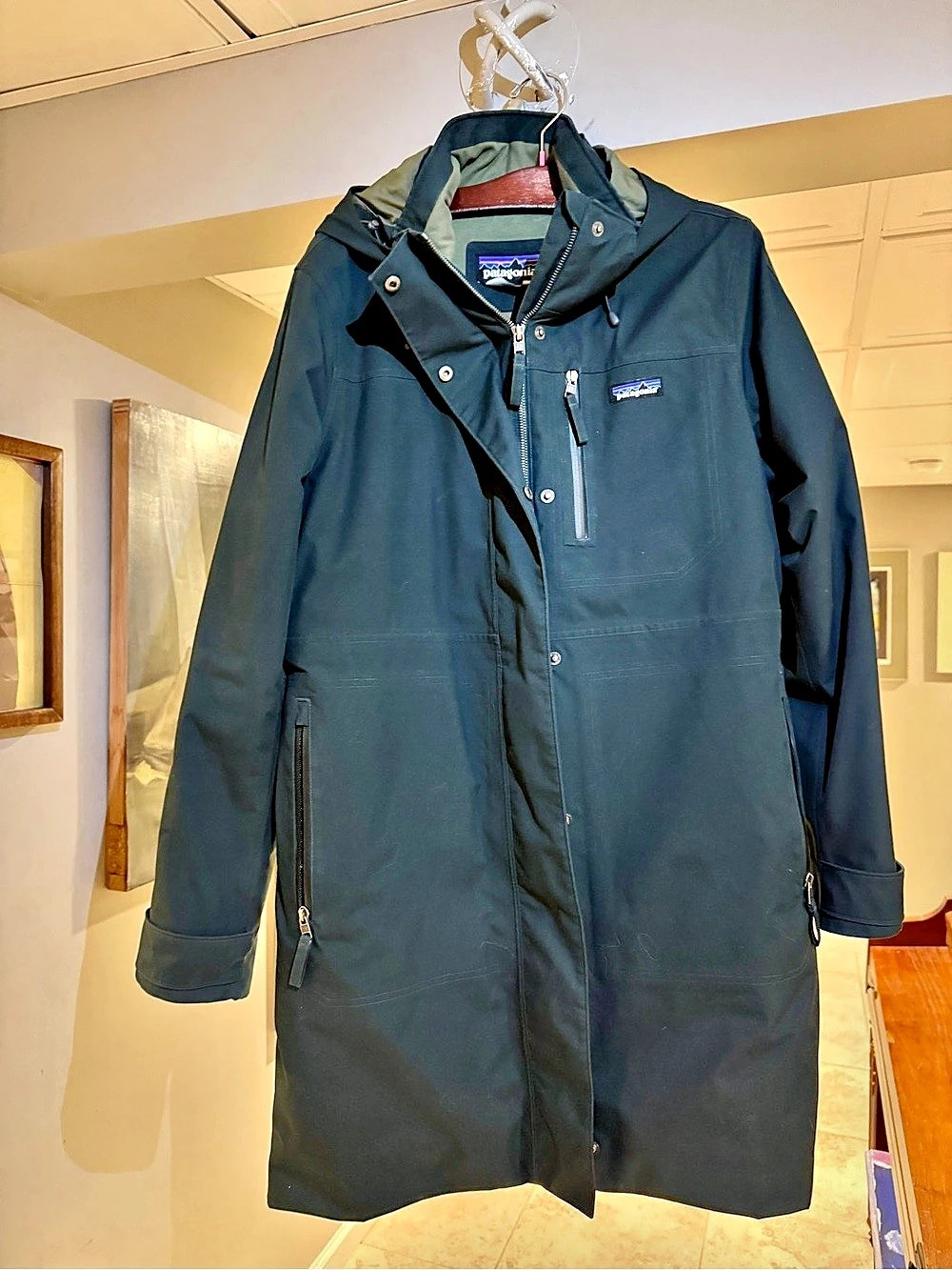 Patagonia Parka Hooded Long Coat Green